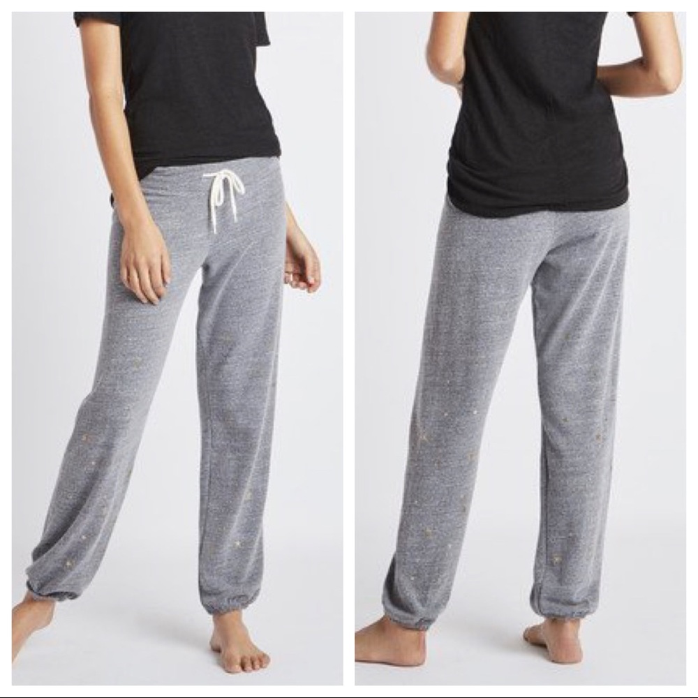 Monrow Vintage Stardust Flocking Sweatpants Gray S